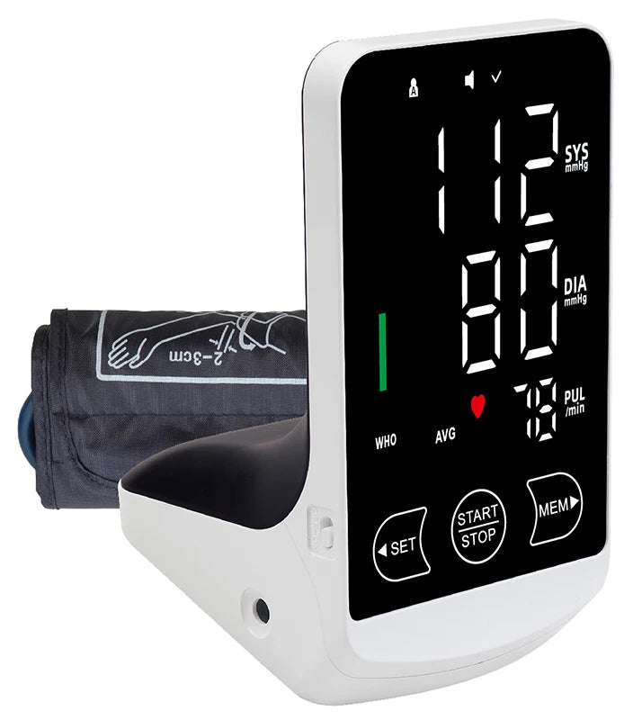 Large Display Screen Rechargeable Automatic Tonometer Arm Blood Pressure Monitor Digital Tensiometer English/Spanish Voice