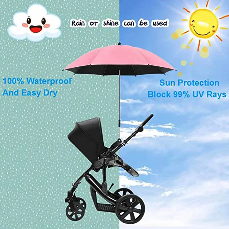 UV Protection Baby Stroller Umbrella With Clamp Universal Sunscree Rainproof Stroller Cover Umbrella  Baby Stroller Accessories
