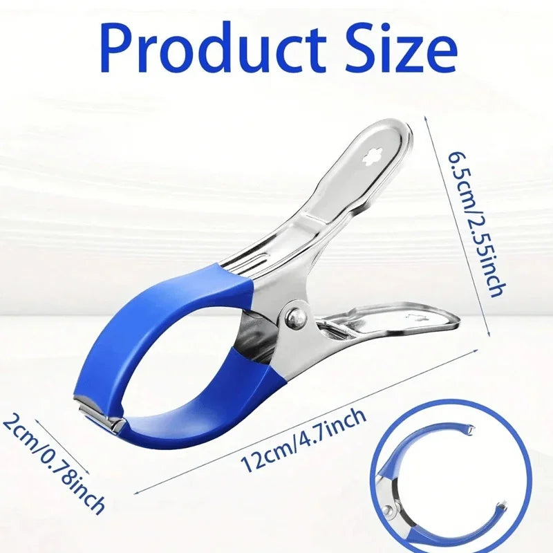 6pcs/set Durable Stainless Steel Pool Cover Clips with Blue Plastic Handles - Heavy Duty Windproof Spring Clips for Secure Above