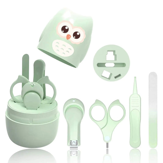 Baby Nail Clippers Set Baby Nail Care with Cute Case Includes Clipper Safety Scissors Tweezers Nail File Rounded Tips for Safety