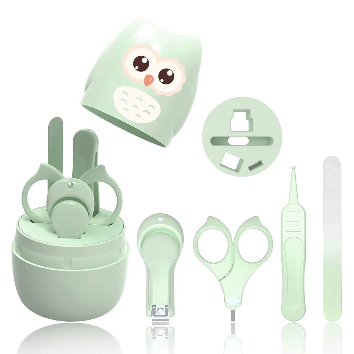 Baby Nail Clippers Set Baby Nail Care with Cute Case Includes Clipper Safety Scissors Tweezers Nail File Rounded Tips for Safety