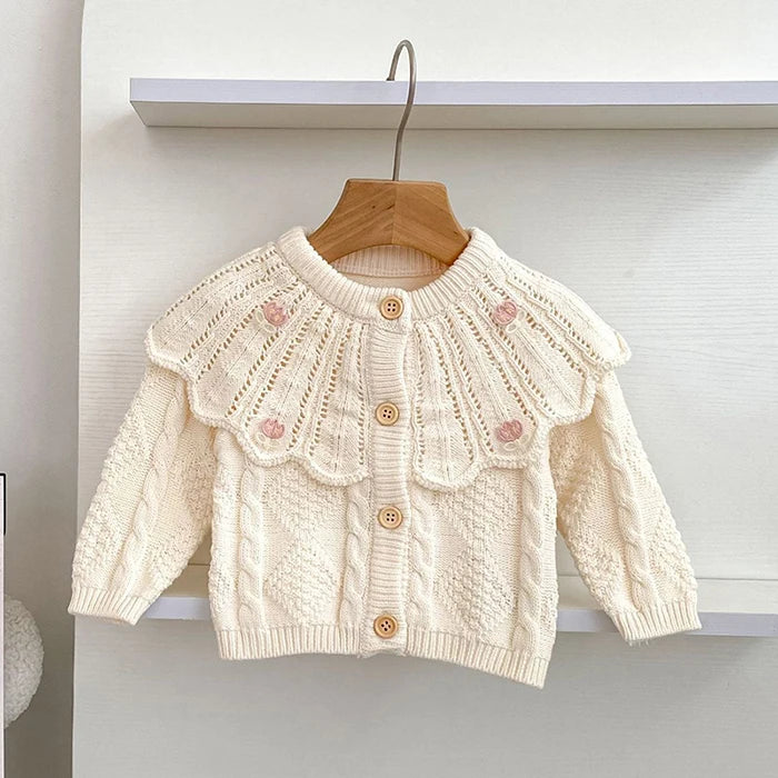 2025 New Autumn 0-3Yrs Newborn Baby Girls Sweater Coat Infant Baby Girls Knitting Cardigan Sweater Long Sleeve Cardigan Coat