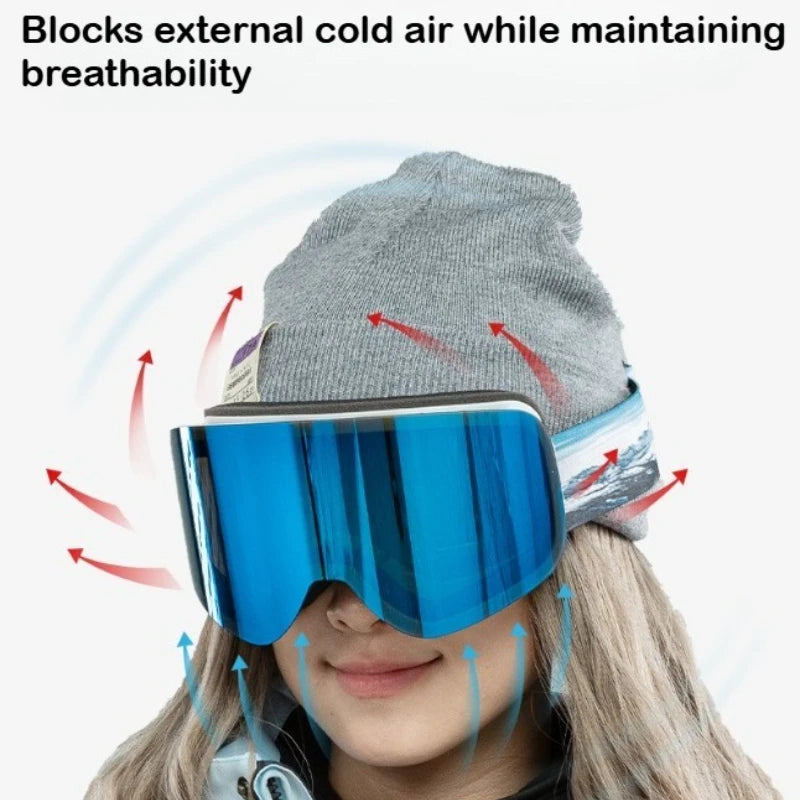 Double Layer UV400 Ski Goggles Anti-Fog Anti-UV UV400 REVO TPU Glasses Eyewear for Adult Skiing Outdoor Sports Snowboard Winter
