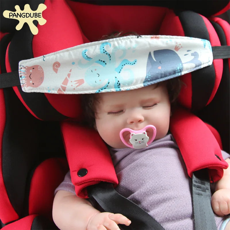 PANGDUBE 2Pcs/set Baby Head Support Strap Car Seat Headrest Pillow Adjustable Neck Protector for Infant Child Safety Travel