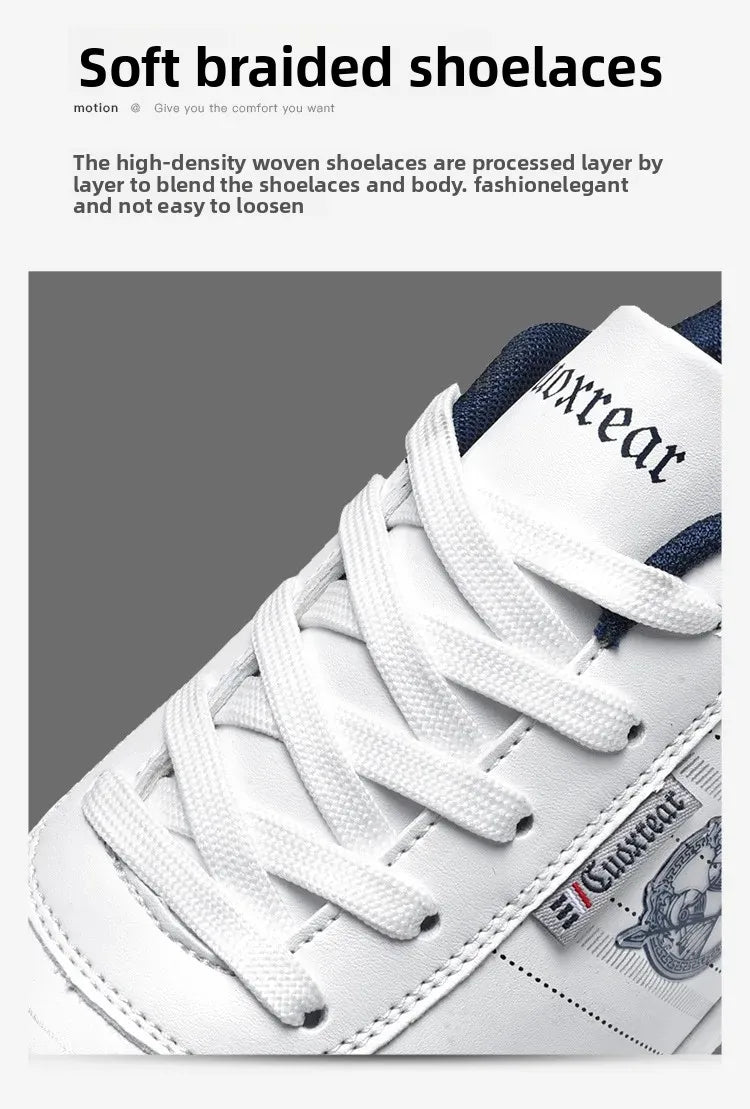 Men's Spring Autumn Casual Breathable Sport Shoes Shock Absorption Comfortable Leather Sneakers Korean Style Ankle High Mesh Lin