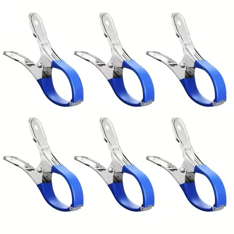 6/12pcs Durable Stainless Steel Pool Cover Clips with Plastic Handles - Heavy Duty Windproof Spring Clips Clothesline Clip