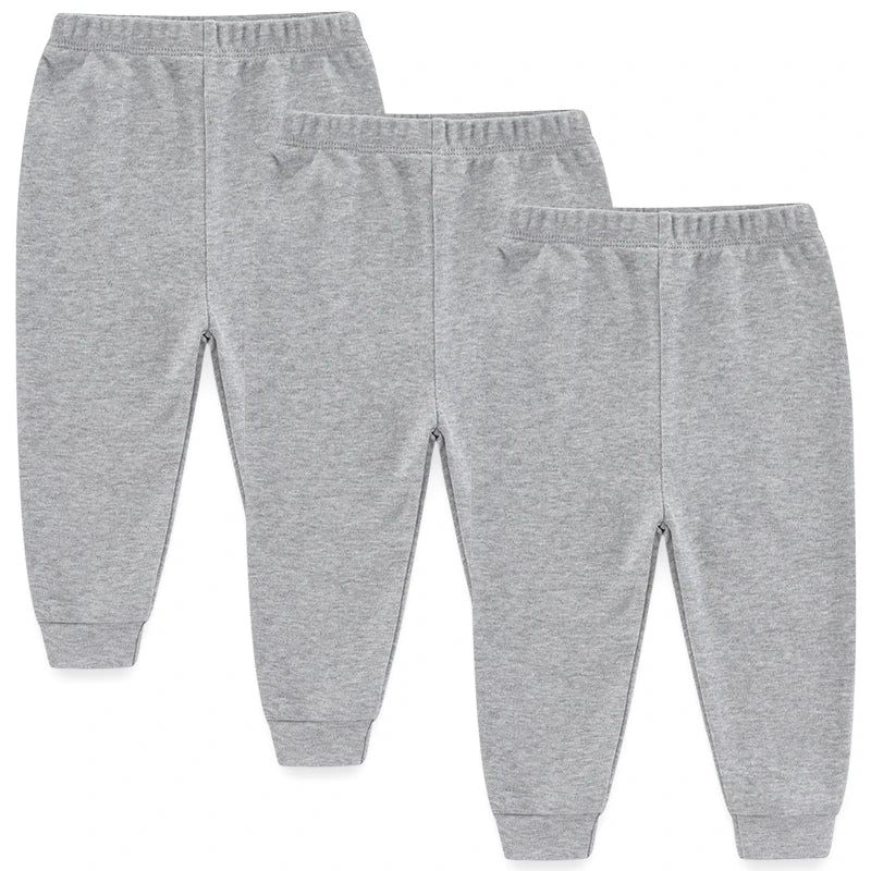 Solid Color 100%cotton Newborn Baby Pants 3/4Pieces Baby Girl Trousers 0-24M Soft Cartoon Print Baby Boy Pants Accessories