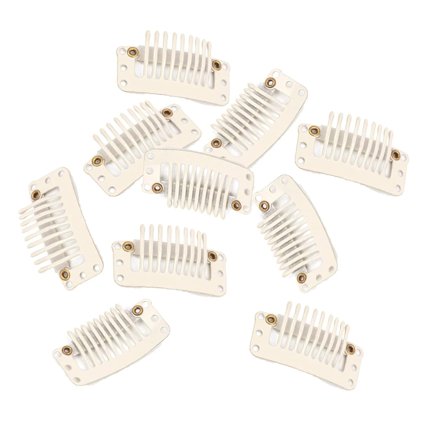 10-100Pcs 9-teeth Beige/Brown/Black Hair Extension Clips Hair Extension Wigs Snap Clips Comb Small Snap Wig Accessories Clips