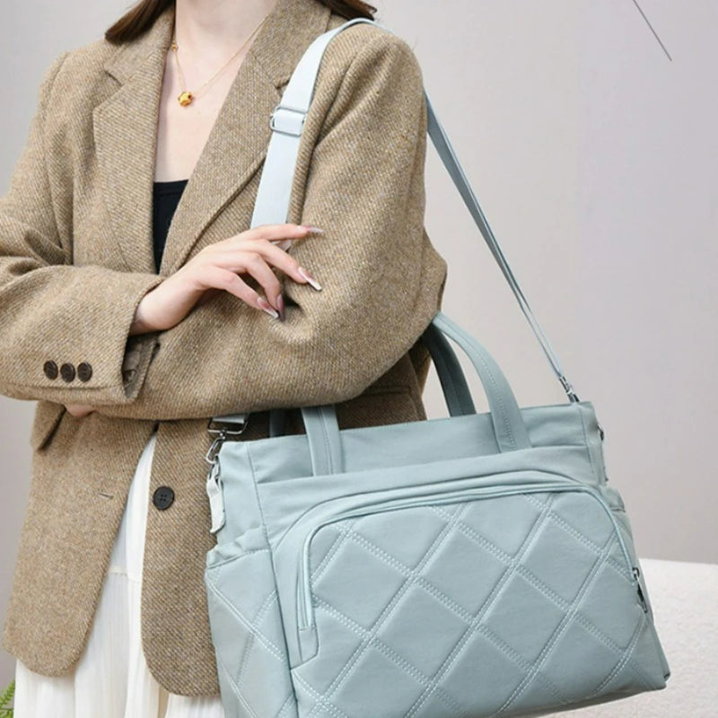 Personalized Name Simple Mommy Bag Large Capacity Solid Color Single Shoulder Crossbody Bag Baby Diaper Storage Bags
