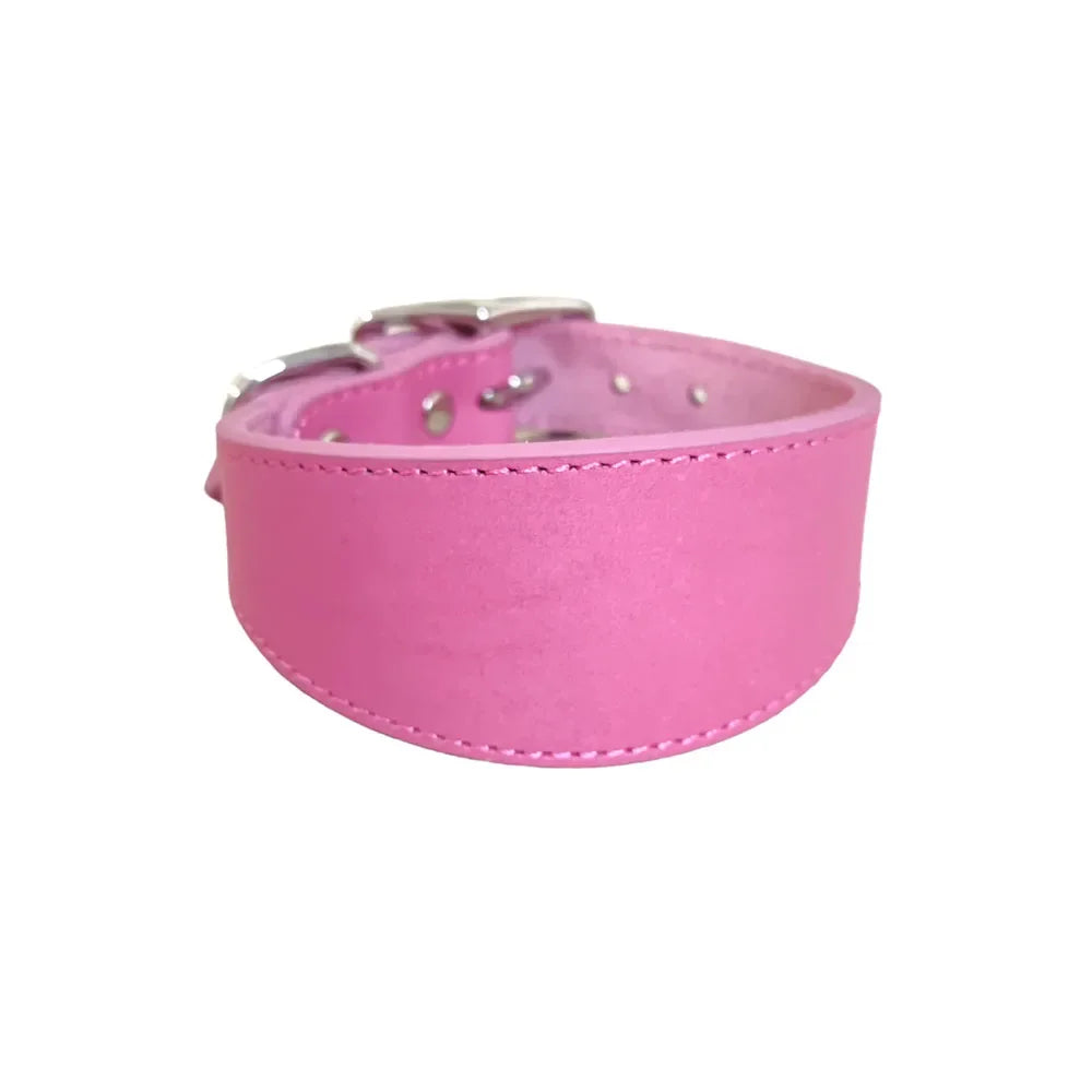 Simple and Adjustable Real Leather Greyhound Collar Wide Huibit Collar Adjustable for Small and Medium Dog Collars Pet Supplies