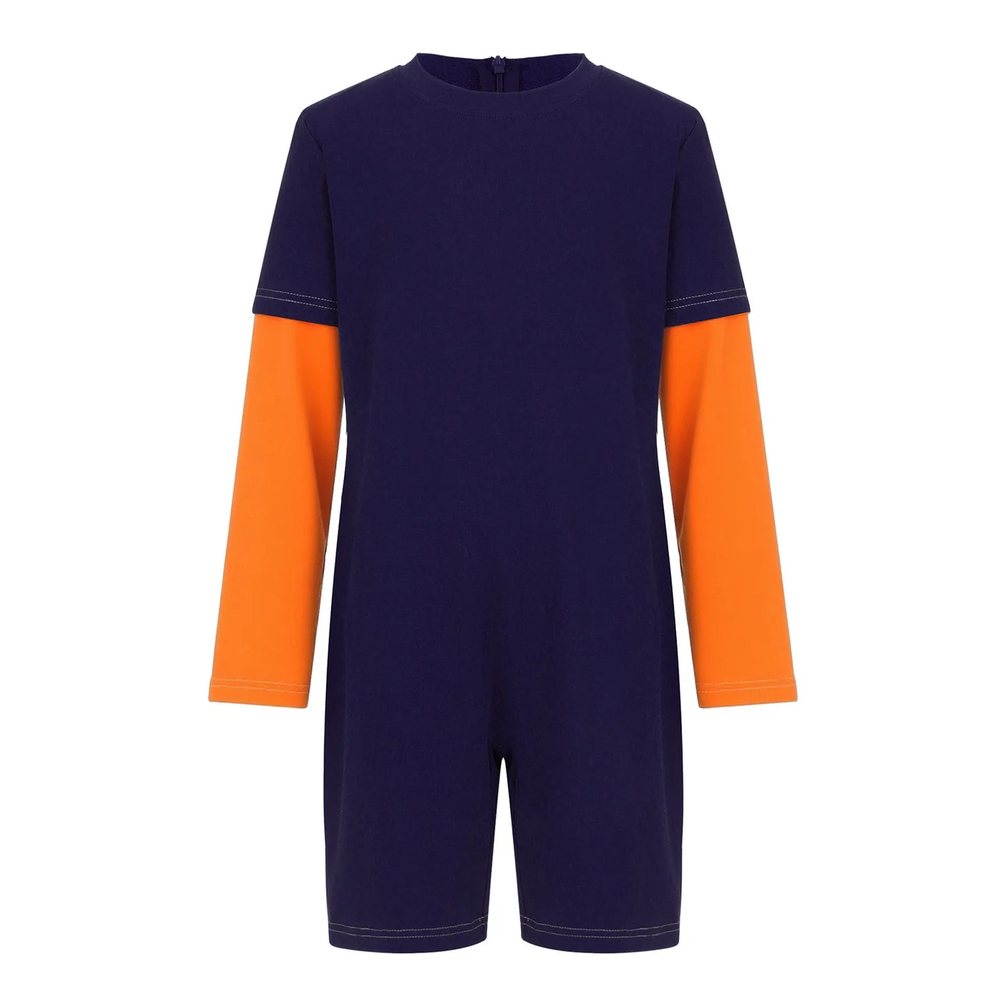 Children Special Needs Adaptive Clothing Solid Color Long Sleeve Zipper Back Jumpsuit Cotton Rompers Workout Sports Bodysuit