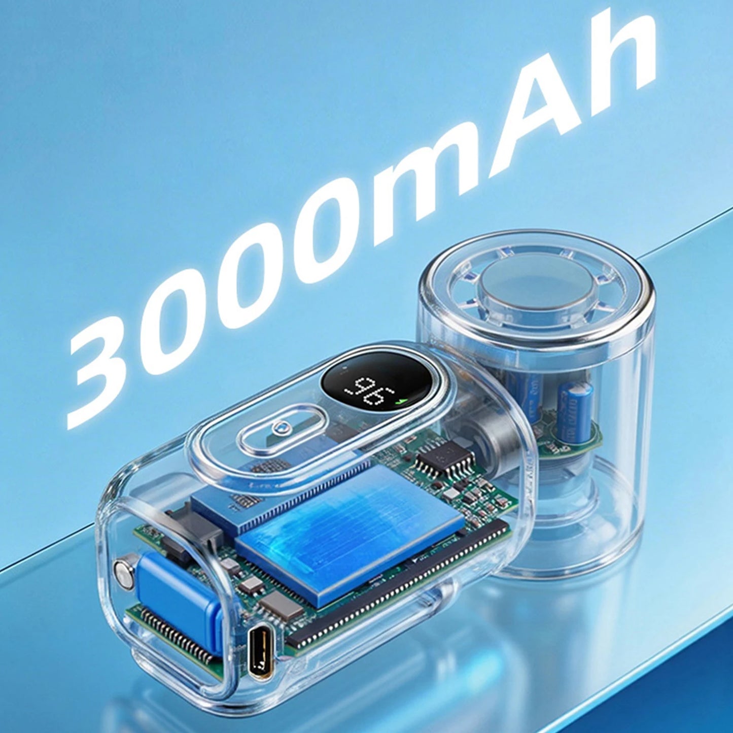 Portable Clip-On Mini Fans Adjustable 5-Speed Portable Fan with LED Display for Outdoor Travel Office Travel Accessories Gift