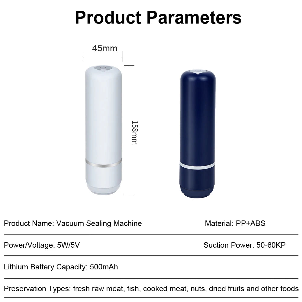 Vacuum Sealer Pump Electric Air Pump for Food Fresh-Keeping Vacuum Sealed Storage Bag Automatic Vacuum Compression Machine