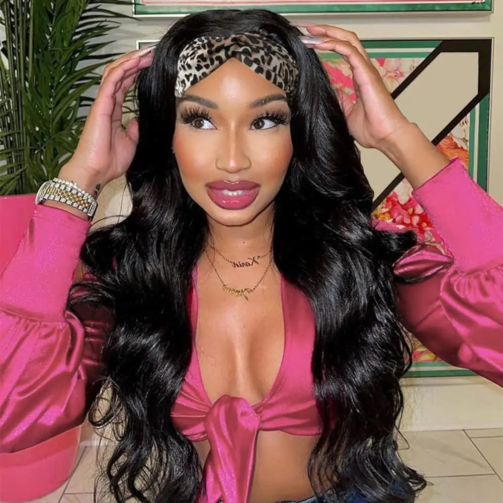 32 Inch Body Wave Headband Wig for Women Human Hair Glueless Wear and Go Glueless Brazilian Virgin Human Hair 250 Density