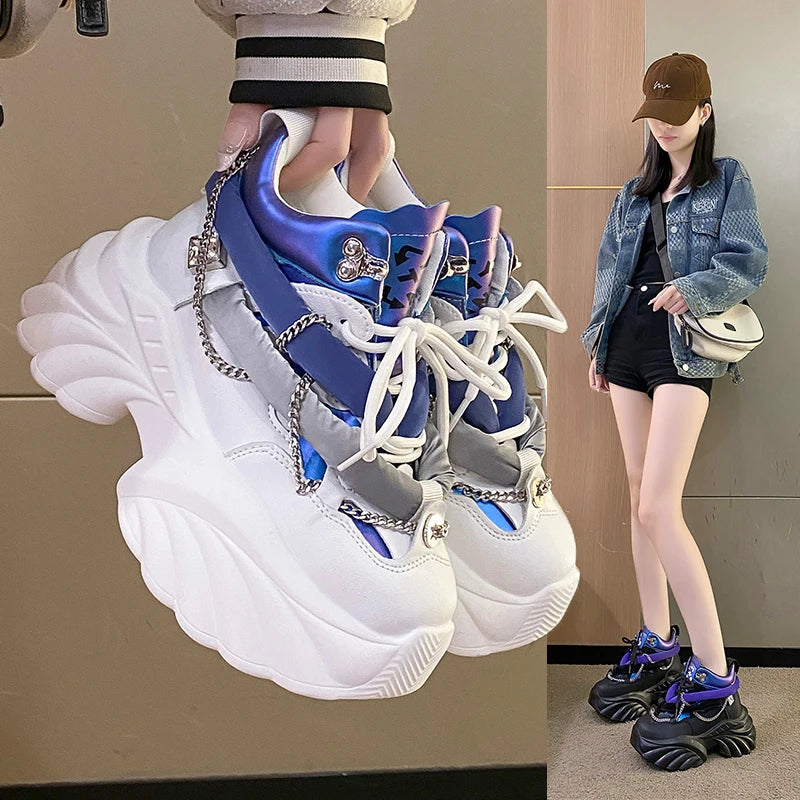 Lovely Kawaii Women sneakers wedge casual shoes woman sneakers women running shoes woman lace-up female sneakers Loafers Shoes