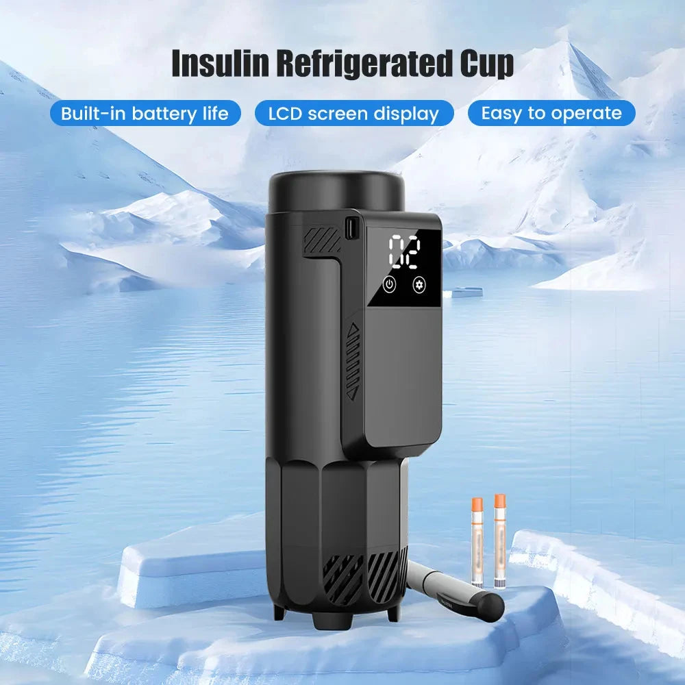 Portable Insulin Cooler with LCD Display USB Rechargeable Medicine Fridge for Travel Home Car Compact Pill Box with Precise