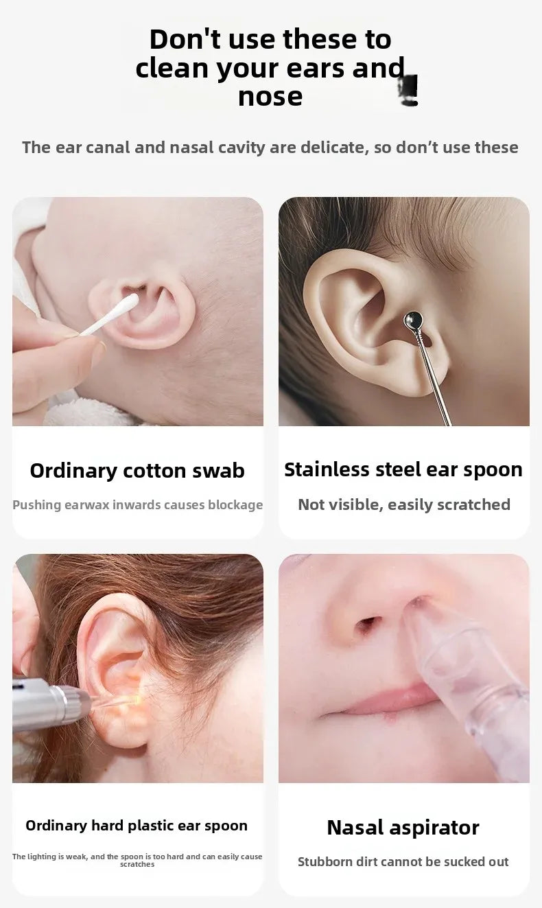 Smart Visual Ear Wax Cleaner with HD Camera Endoscope Wireless WiFi Ear Cleaning Tool for Home Use Ear Wax Remover