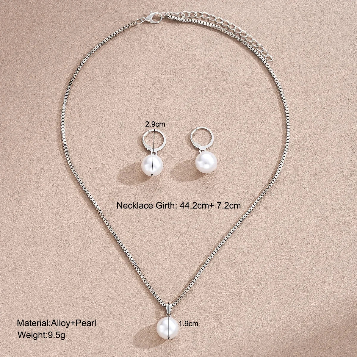 Stylish Pearl Jewelry Set for Women, Featuring Drop Earrings and Matching Necklace, Simple Elegant Everyday Wear and Party Acces