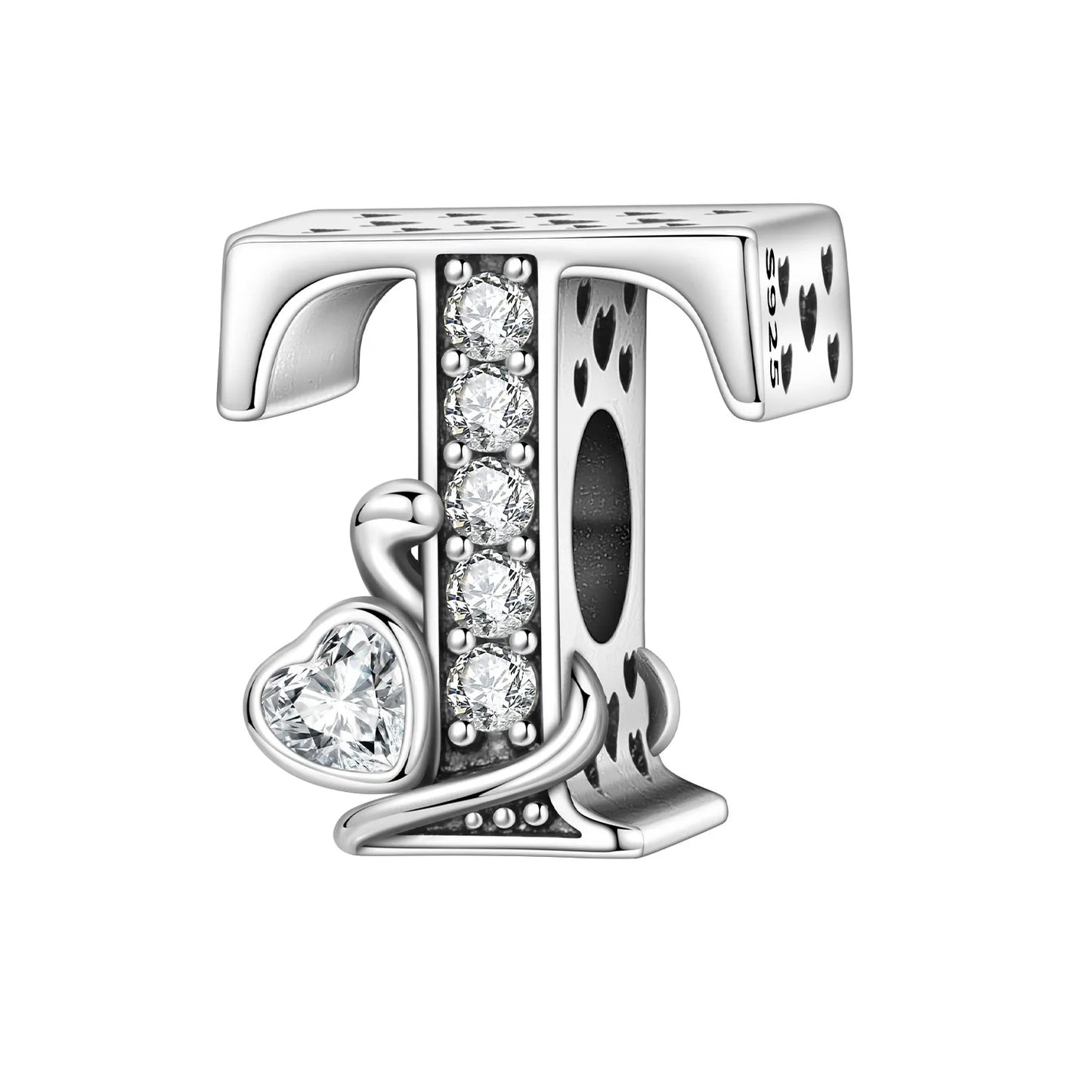 2026 New 925 Sterling Silver Zircon Scroll Grass Pattern 26 Letter Bead Charms for Women Fit DIY Bracelet Necklace Jewelry Gift