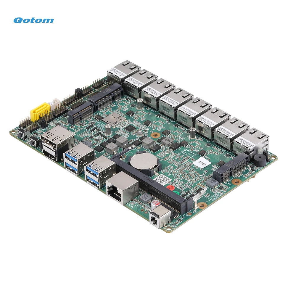 Qotom Barebone Fanless Mini PC 8x Intel i226-V 2.5G LAN Core i7-10510U i5-8260U Firewall Router Soft Router RS232 Console