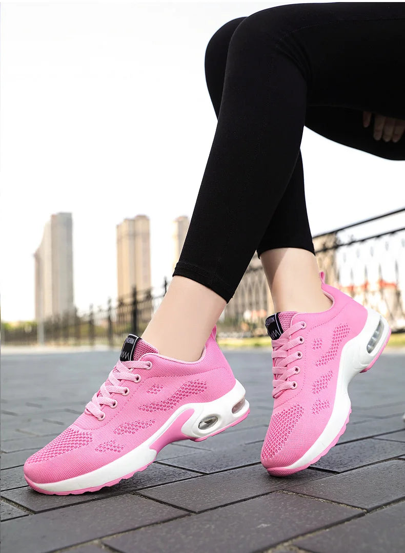 Women Mesh Breathable Casual Sneakers Lace-up Vulcanized Shoes Ladies Platform Sneakers Female Shoes Plus Size Zapatos De Mujer