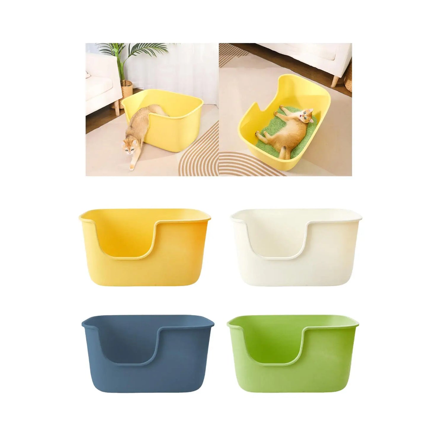 Pet Litter Trays with High Sides Pet Supplies Large Pan Splashproof Potty Toilet for Small Animals Kitten Hamsters Kitty Rabbit