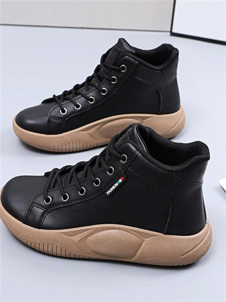 CINESSD Version of High-top Shoes for Female Students Trend of Casual Running Shoe Comfortable Lace-up Sneakers Female Shoes
