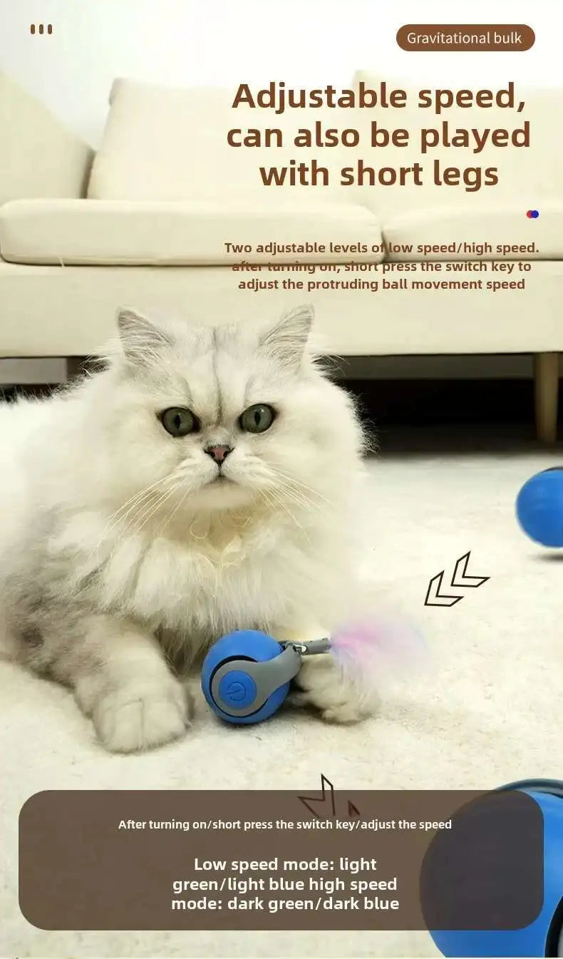 Speedy Tail 2.0 Smart Interactive Cat Toy Automatic Moving Balls for Cats And Dogs Touch Motion Rolling Toy Ball for Pet Gift.