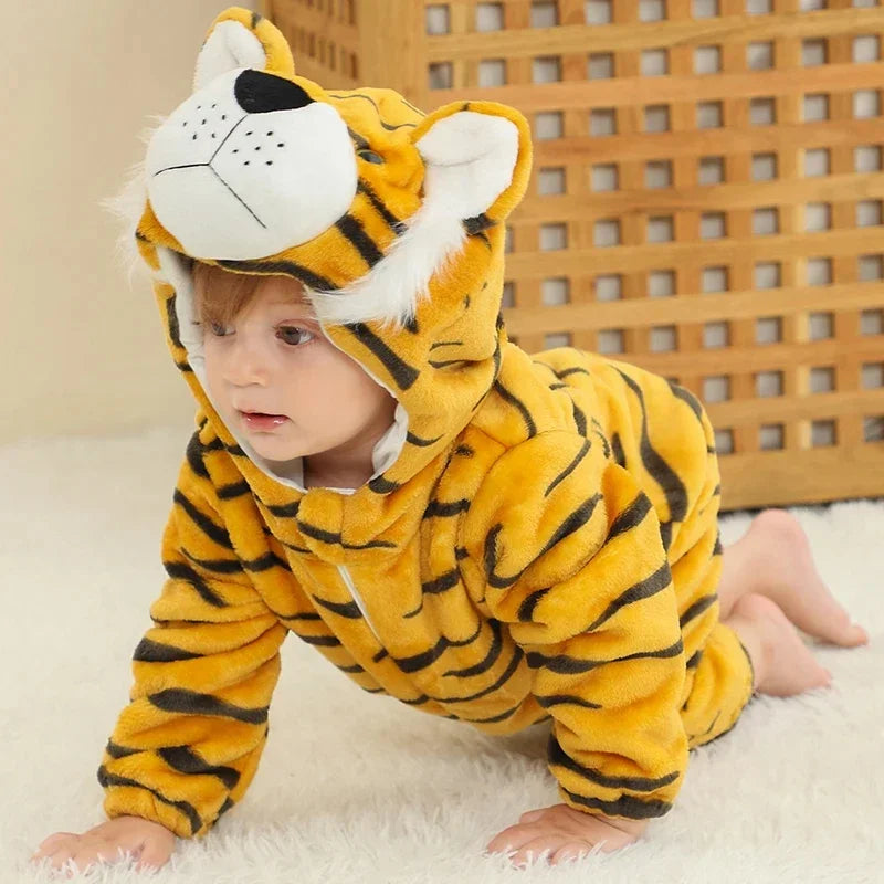 Newborn Baby Deer Animal Cartoon Romper Clothes Girls Pajamas Long Sleeve Hooded Onesies Infant Boys Costumes For Christmas