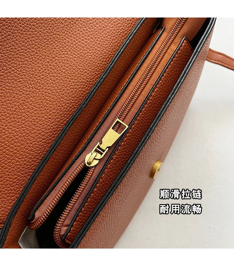 Retro Luxury Women Shoulder Bag Elegant Leather Crossbody Bag High End Tote Vintage Classic Designer