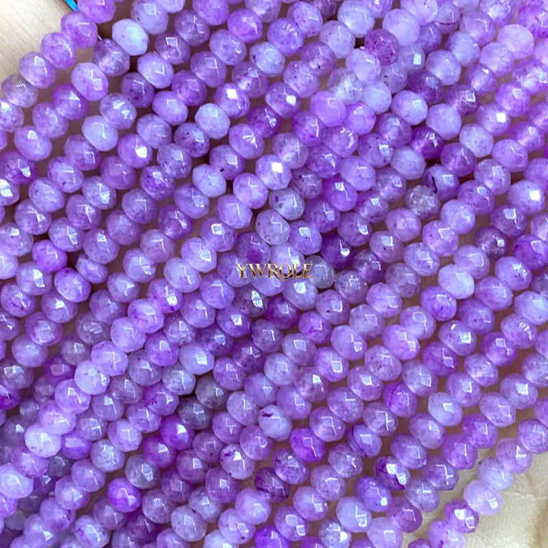 3x4mm Rondelle Faceted Natural Stone Chalcedony Tourmaline Color Loose Spacer Beads for Jewelry Making Diy Bracelet Accessories