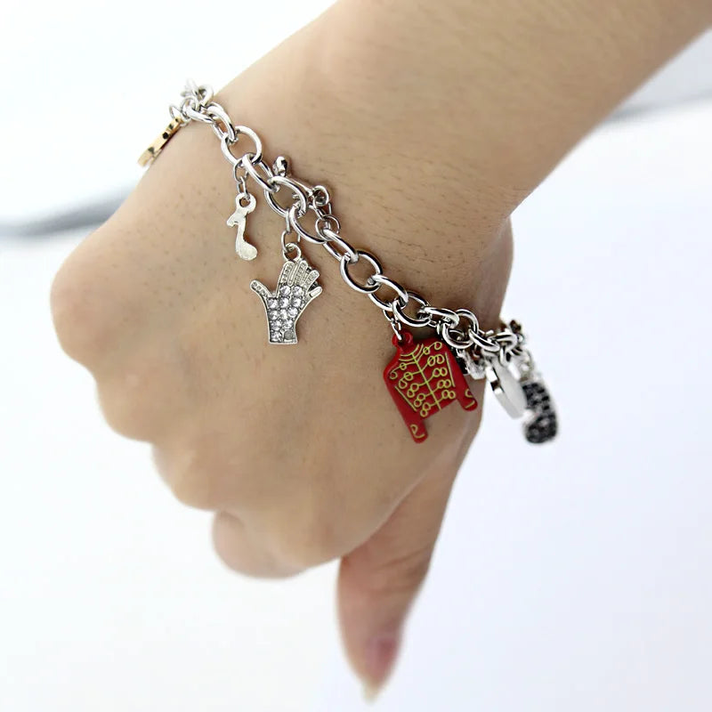 Michael Jackson Bracelets for Women Men Commemorative Series Charms Pendant Chain Bangle Music Fans Jewelry Gifts