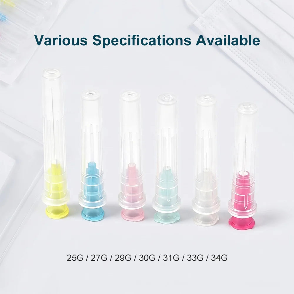 100Pcs 25G 27G 29G 34G 33G 32G 31G 30G Painless Small Superfine Beauty Needle Disposable Injection Piercing Needles 1.5/4/6/13mm