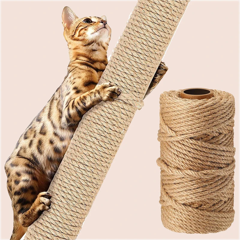 Cat DIY Sword Hemp Rope Cat Climbing Frame Cotton Rope Cat Tree Tower Furniture Protector 4/6/8mm Cat Grinding and Scratching