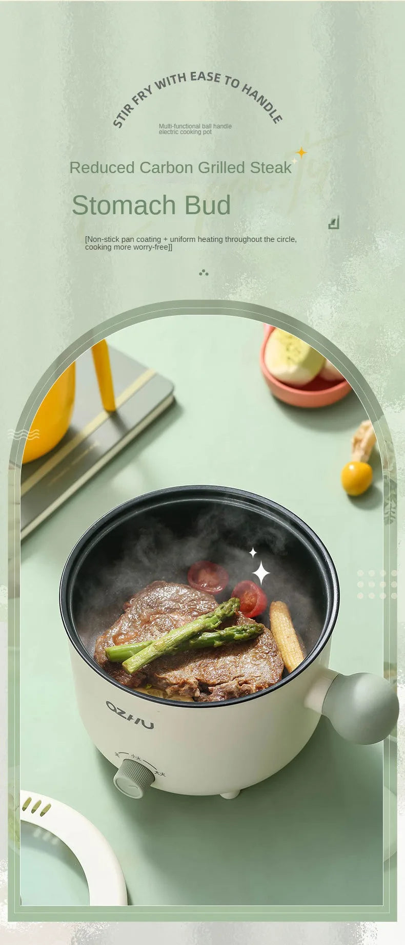 Mini Pot for Baby Electric Rice Pot Multicooker Hotpot Stew Heating Pan Noodles Eggs Soup Porridge Steamer Rice Cookers