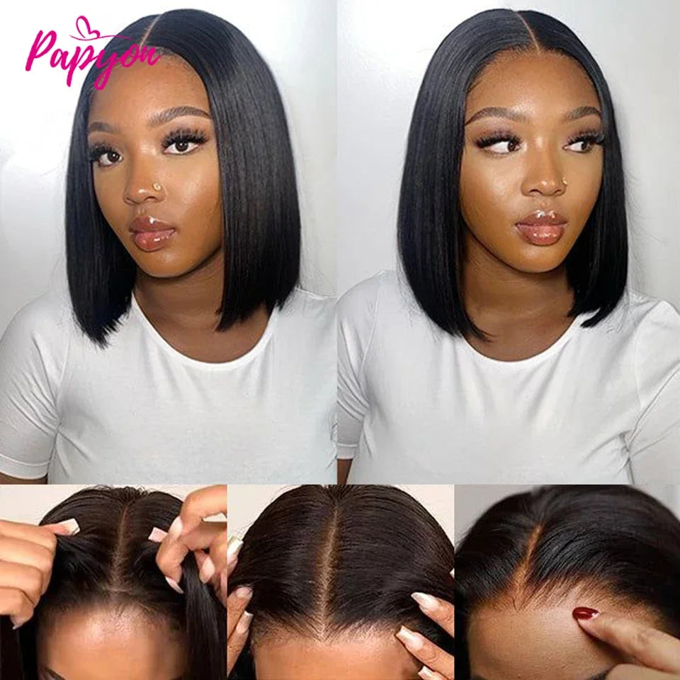 2026 Synthetic Short Bob Straight Wig, Glueless Ready To Wear, Elastic Drawstring, Upgraded No Glue Air Wigs