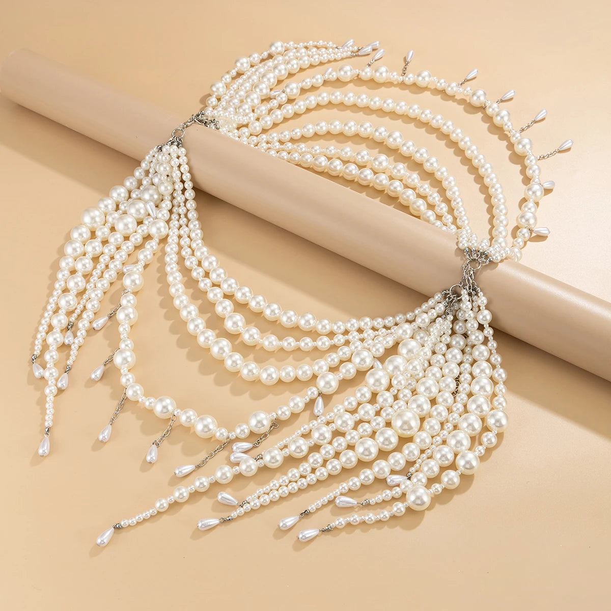 SHIXIN Elegant Multi-layer Imitation Pearl Body Chain for Women Luxury Strap Bralette Chest Chain Waist Chains Wedding Jewelry