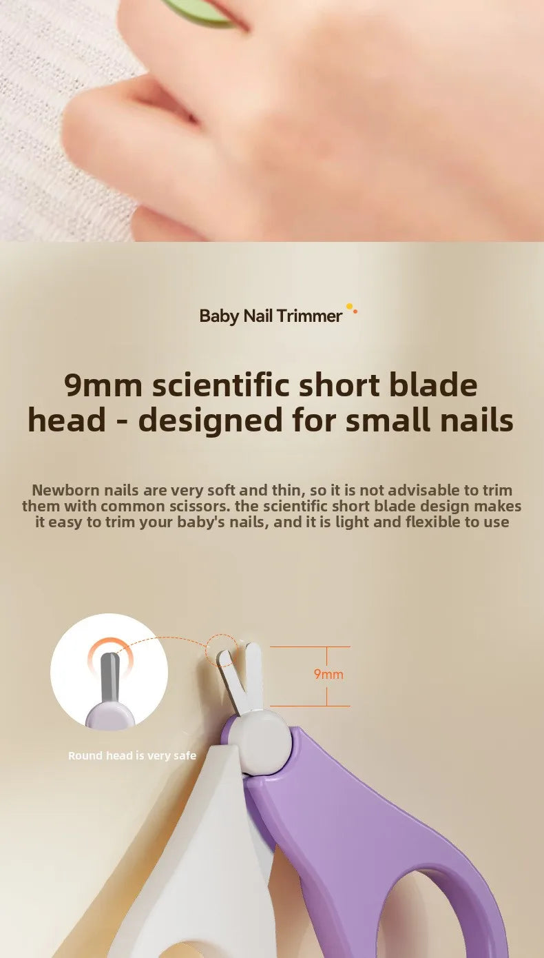 Baby Nail Clipper Set - Newborn-Safe Nail Scissors,Anti-Pinch Skin Nail Cutter Kit, Gentle Precision Grooming Tools for Infants