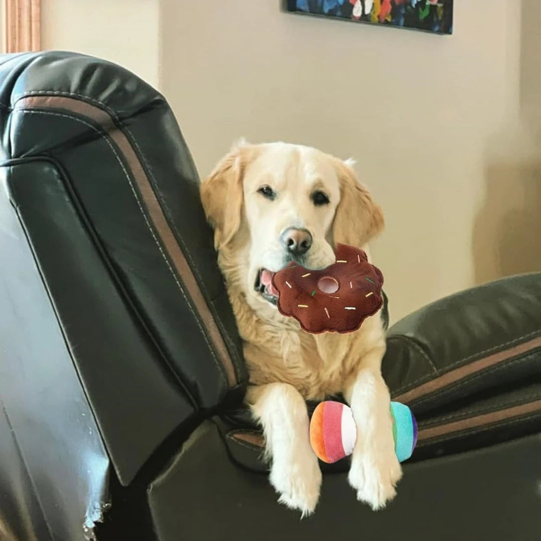 7-Piece Set of Puppy Sound Toys Loose Chewing Pet Chewing Plush Fruit Snacks and Vegetable Combo Toys Suitable for Cute Playm