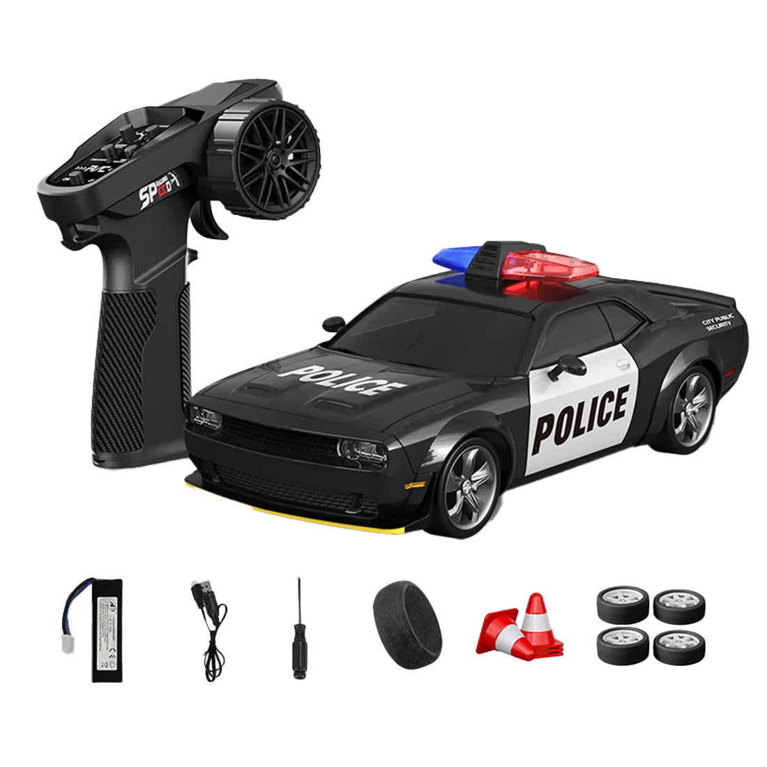 D24 1:24 RC Drift Car 4WD Proportional High Speed Racing Vehicle with ESP Gyro Underglow LED Dual Tires Remote Control Sport Car