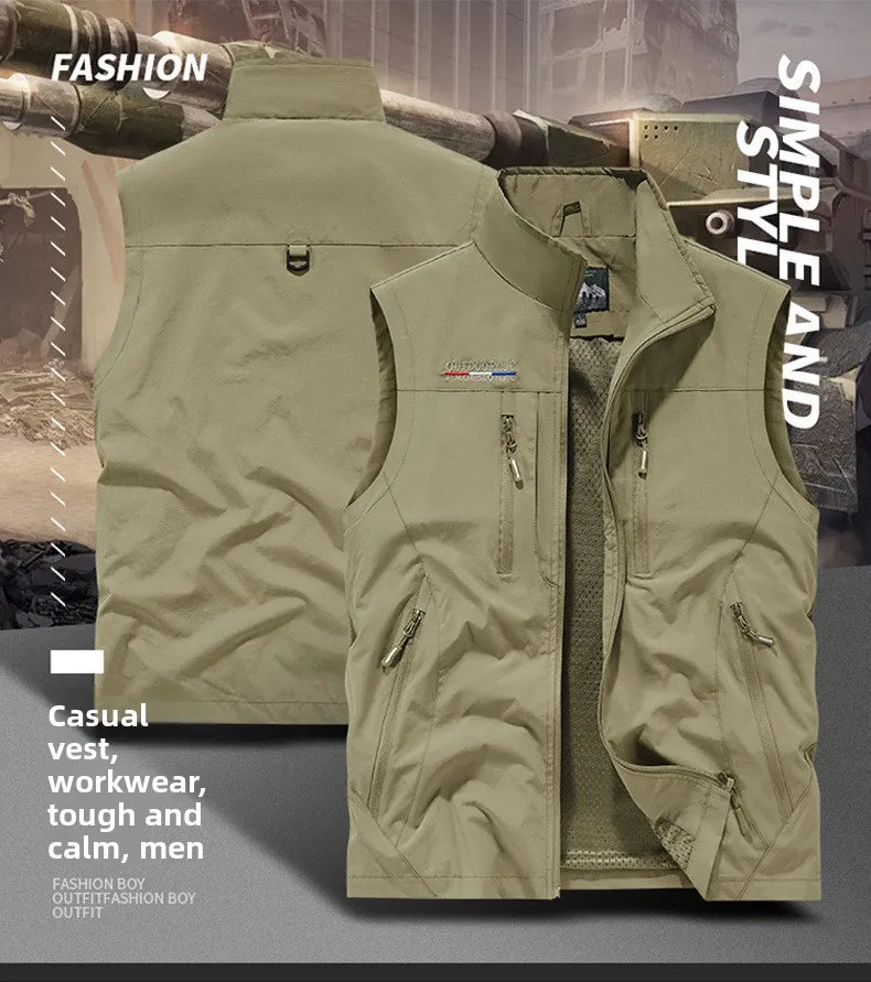 Multi-pocket Vest, Outdoor Activities, Rock Climbing, Hiking, Camping, Fishing, Mountain Climbing, Traveling, Photography, Vest