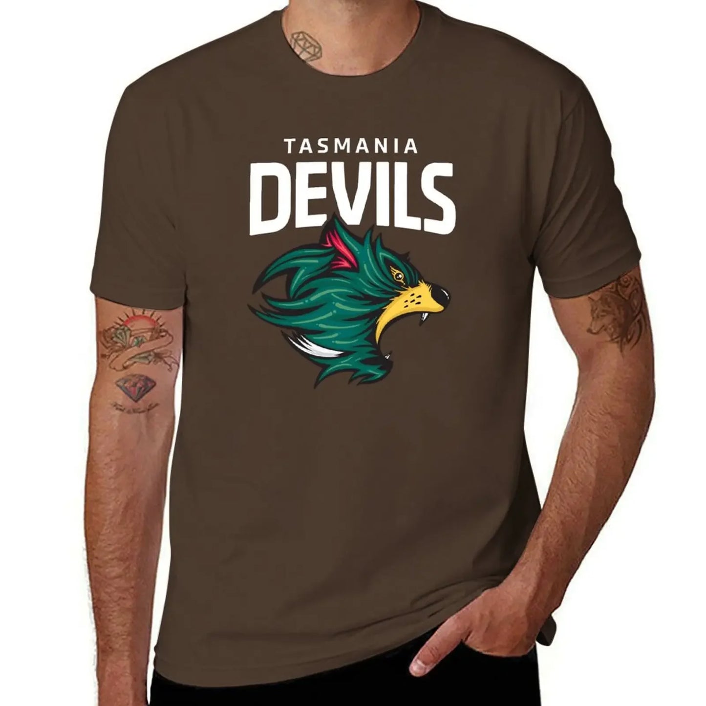 Tasmania Devils Football Club White Lettering T-Shirt summer clothes oversizeds shirts graphic tees cute tops men workout shirt