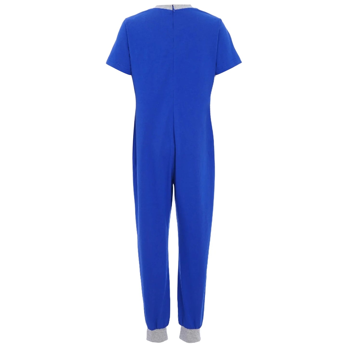 Kids Boys Girls Special Needs Adaptive Clothing Cotton Round Neck Short Sleeve Back Zipper Solid Color Full Body Jumpsuit Romper