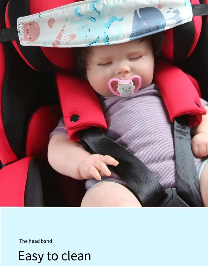 PANGDUBE 2Pcs/set Baby Head Support Strap Car Seat Headrest Pillow Adjustable Neck Protector for Infant Child Safety Travel