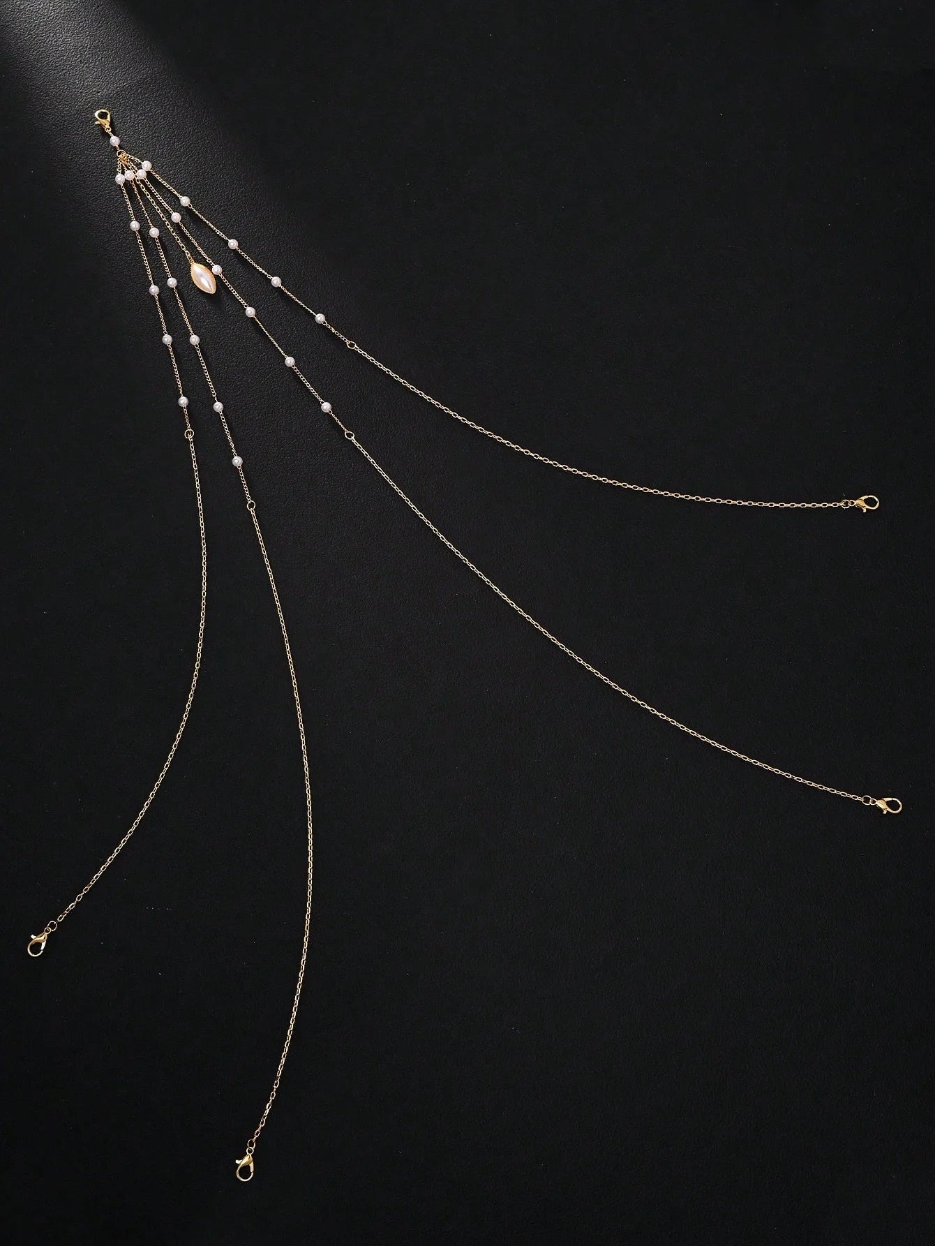 A sexy fashion bikini underwear decoration body chain imitation pearl thin chain waist chain female nightclub party jewelry