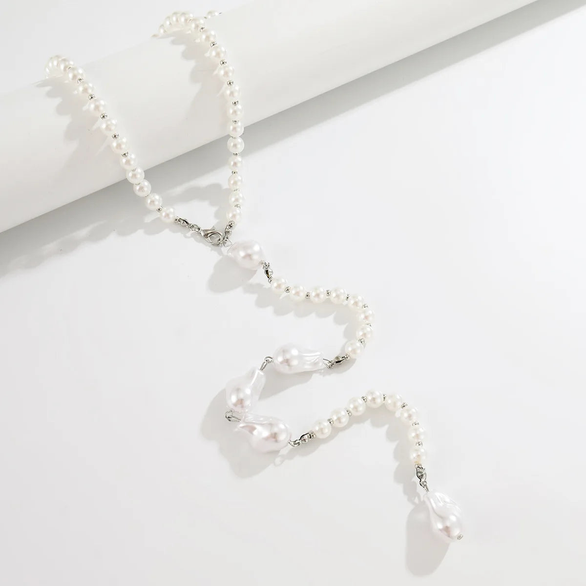 Womens Geometric Bead Back Body Chain Faux Pearl Tassel Rustic Floral Style Premium  Durable Elegant Lightweight Adjustable