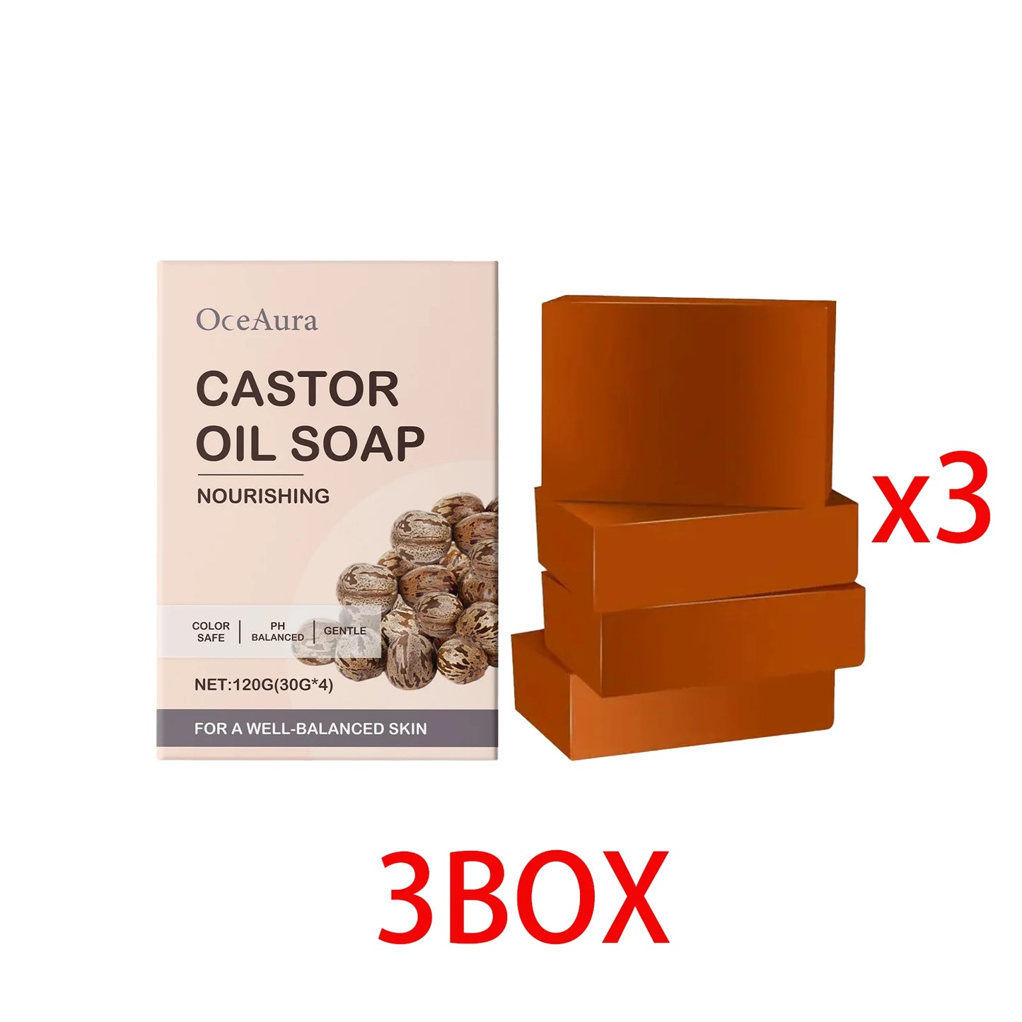 Castor Oil Soap Shampoo Bar Natural Hair Care Deep Moisturizer Scalp Treatmen Nourishing All Hair Types Travel Friendly Eco 120g