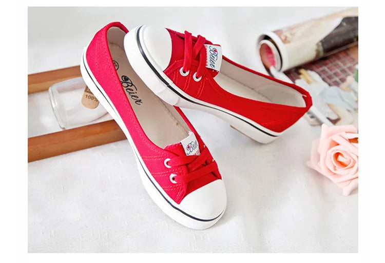 Women Shoes Female Flats Breathable Ladies Casual Canvas Shallow Sports Shoes Women's Sneakers Fashion Comfortable Sneakers