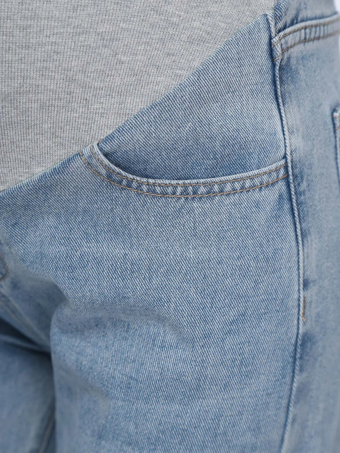 Pregnant Women Fashion Casual Wide-Leg Jeans Adjustable High Waist Belly Support Denim Pants Maternity Clothing for Daily Party