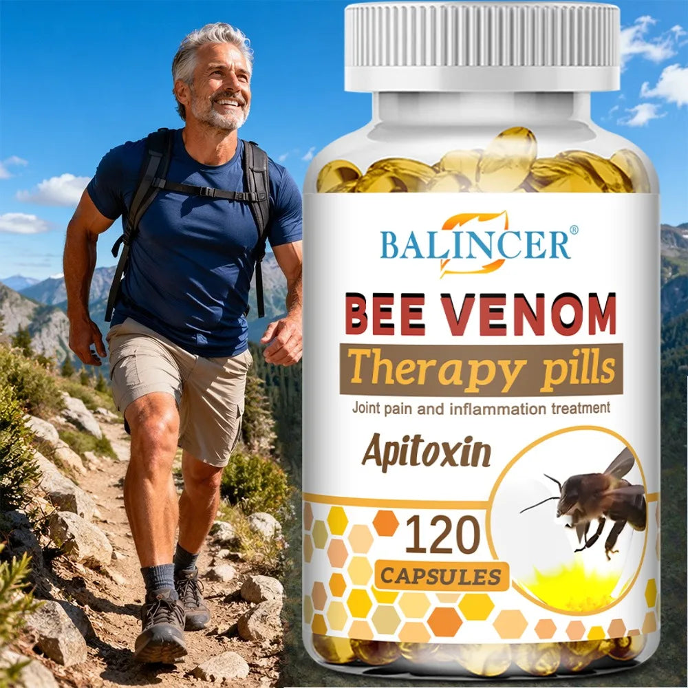 Bee Venom Extract Capsules for Relieve Joint & Knee Pain Relieve Discomfort of Bones and Joint, Non-GMO